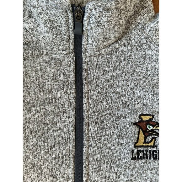 League Collegiate Wear Gray Lehigh Mountain Hawks 1/4 Zip Jacket Men’s Size Med - Picture 6 of 8